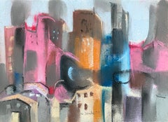 William Jacobs "Chicago Skyline", original pastel on paper
