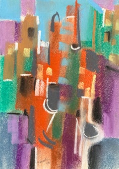 William Jacobs "Chicago Skyline III", original pastel on paper