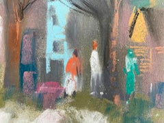 William Jacobs "Urban Scene II", original pastel on paper