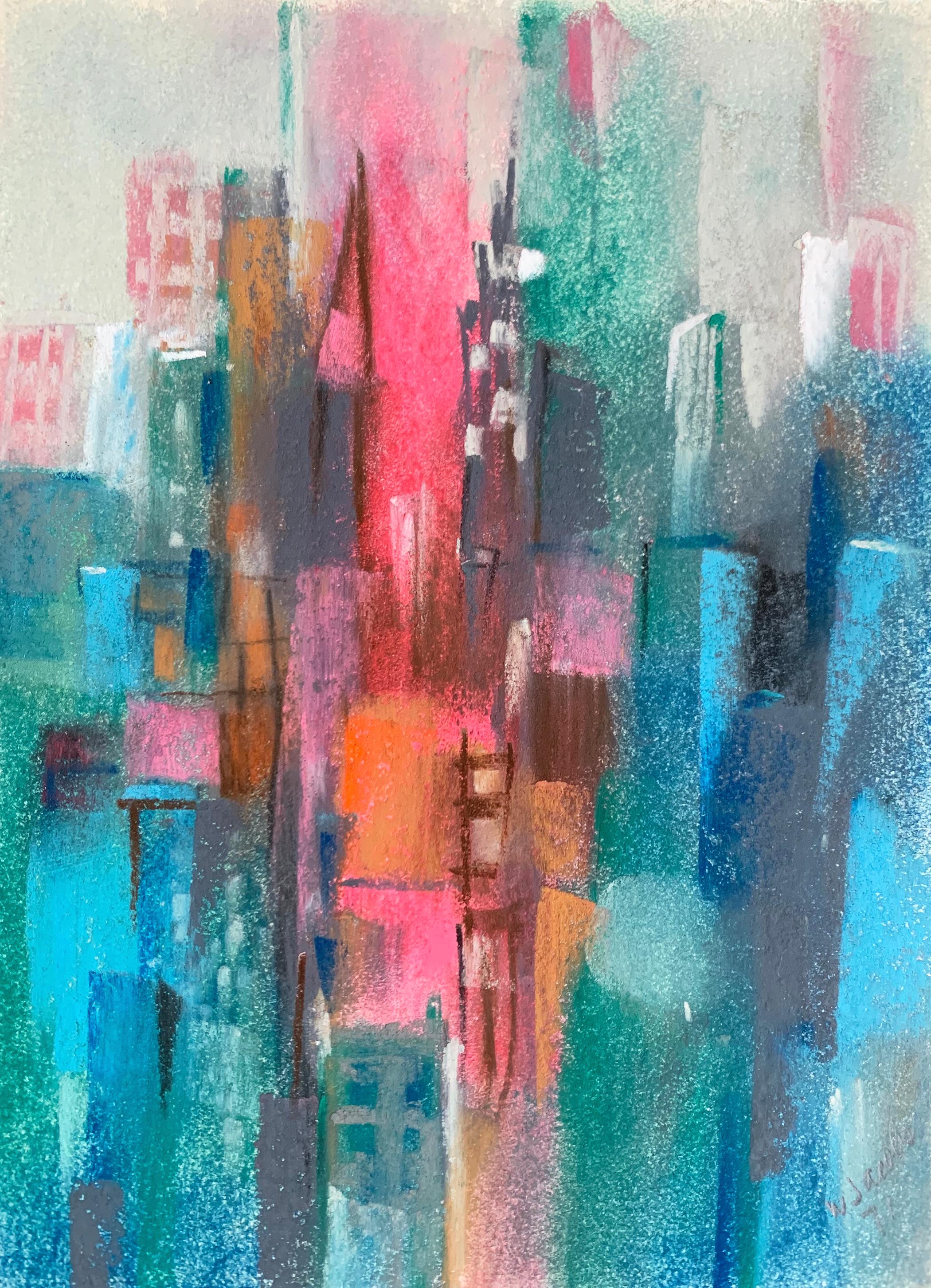William Jacobs "Chicago Skyline IV", original pastel on paper