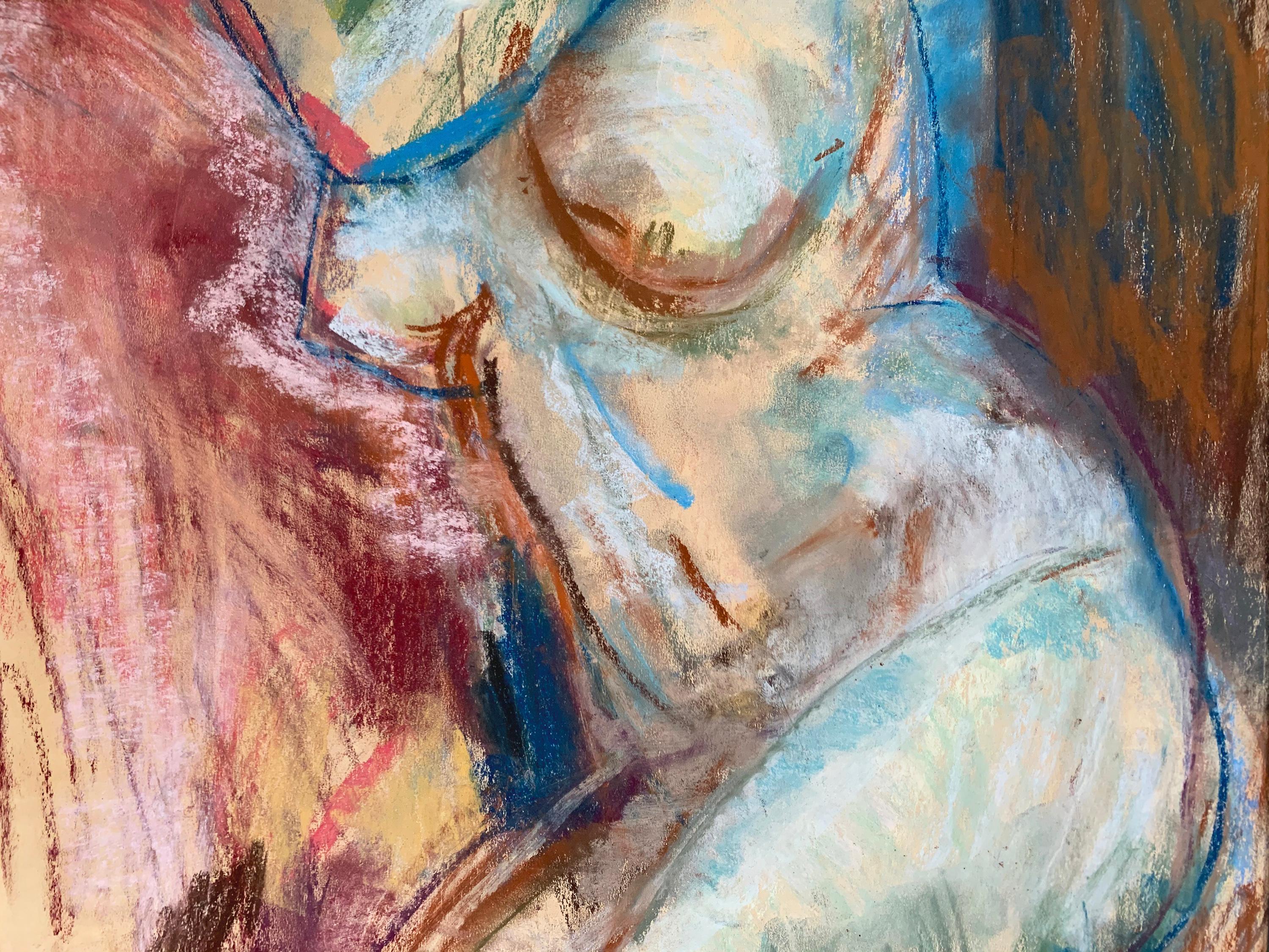 Zolcsk Sndor „Sitting Nude“, Original Pastell auf Papier im Angebot 1