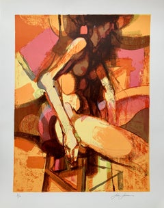 Jim Jonson, "Seated Nude Woman", signed lithograph on paper