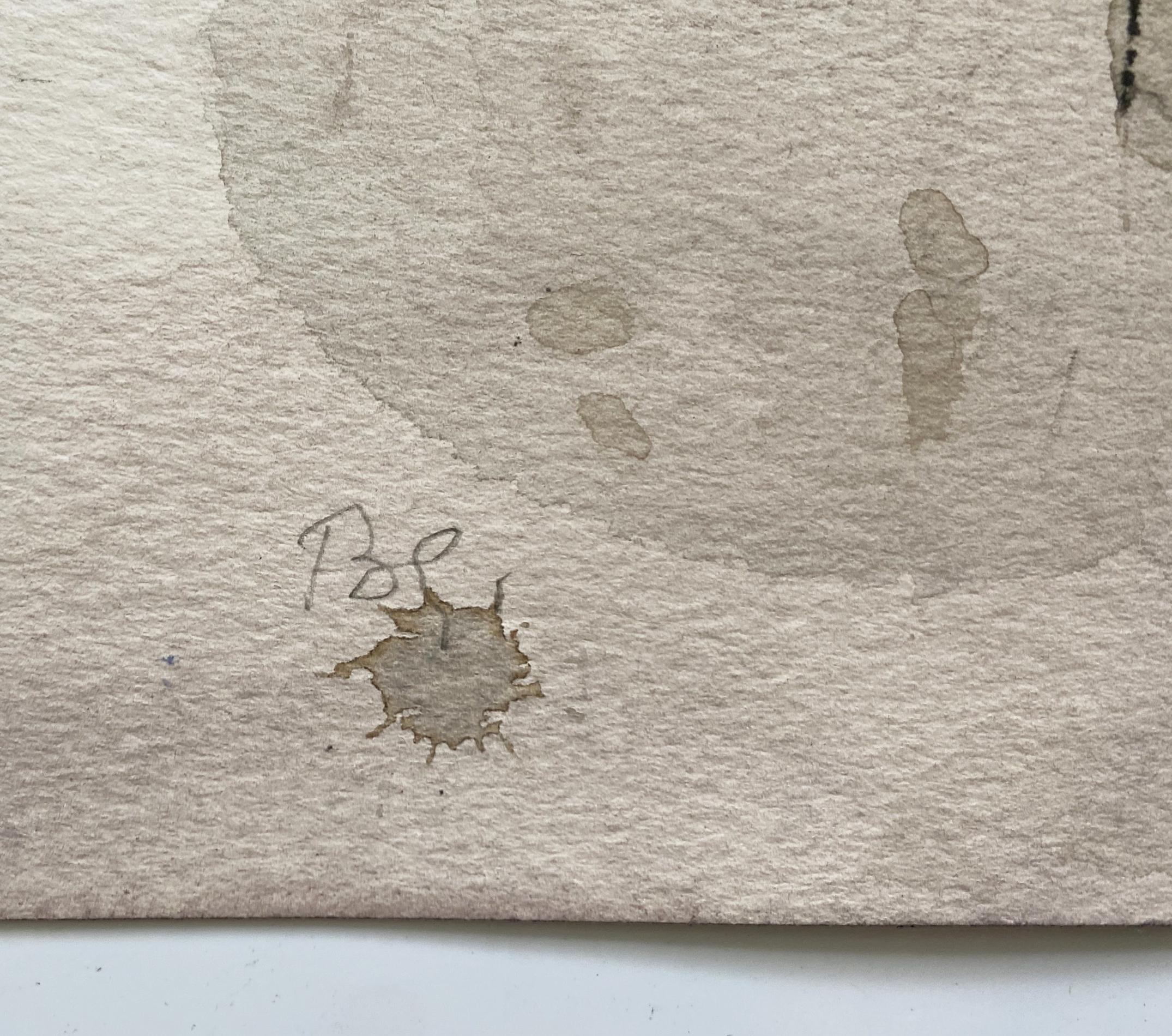 « Mind Puzzle » de Benot Gilsoul, encre et aquarelle originales sur papier - Gris Abstract Drawing par Benoît Gilsoul