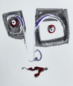 Benoît Gilsoul, "Untitled" original felt pen drawing on Fabriano cotton paper