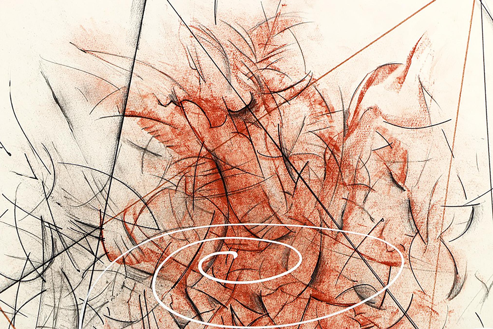 « Triangulation III », dessin original en techniques mixtes sur papier de Ricardo Morin en vente 2