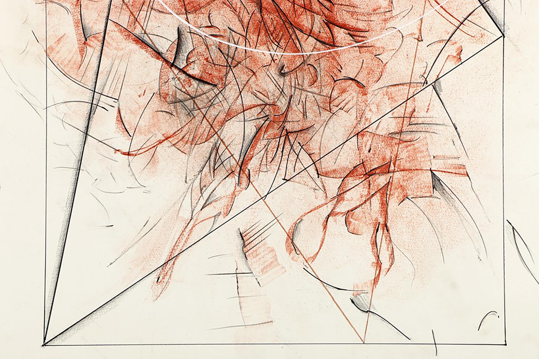 « Triangulation III », dessin original en techniques mixtes sur papier de Ricardo Morin en vente 3