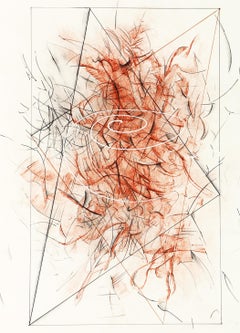 Ricardo Morin "Triangulation III", original mixed media drawing on paper