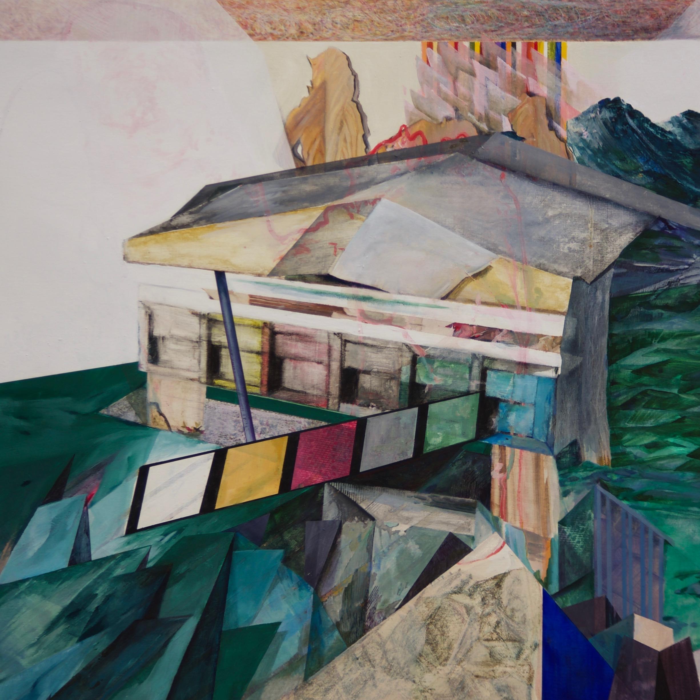 Megan Krause Abstract Painting - Abandon this Abode and Seek