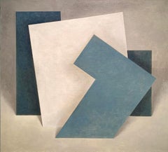 contemporary geometric painting Untitled Form 4 (Blue and Teal), Contemporary, Geometric, Acrylic Painting