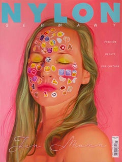 Covergirl- Nylon Magazine, Contemporary, Figurative, Pink Coloured, Oil Painting