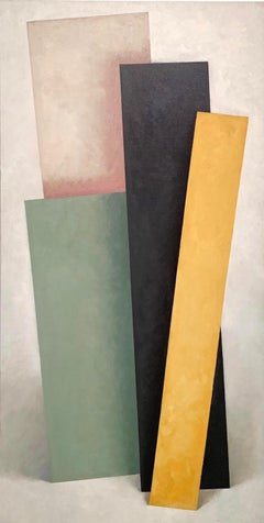 Untitled Four Forms, Modern, Minimal, Geometric, Acrylic Painting
