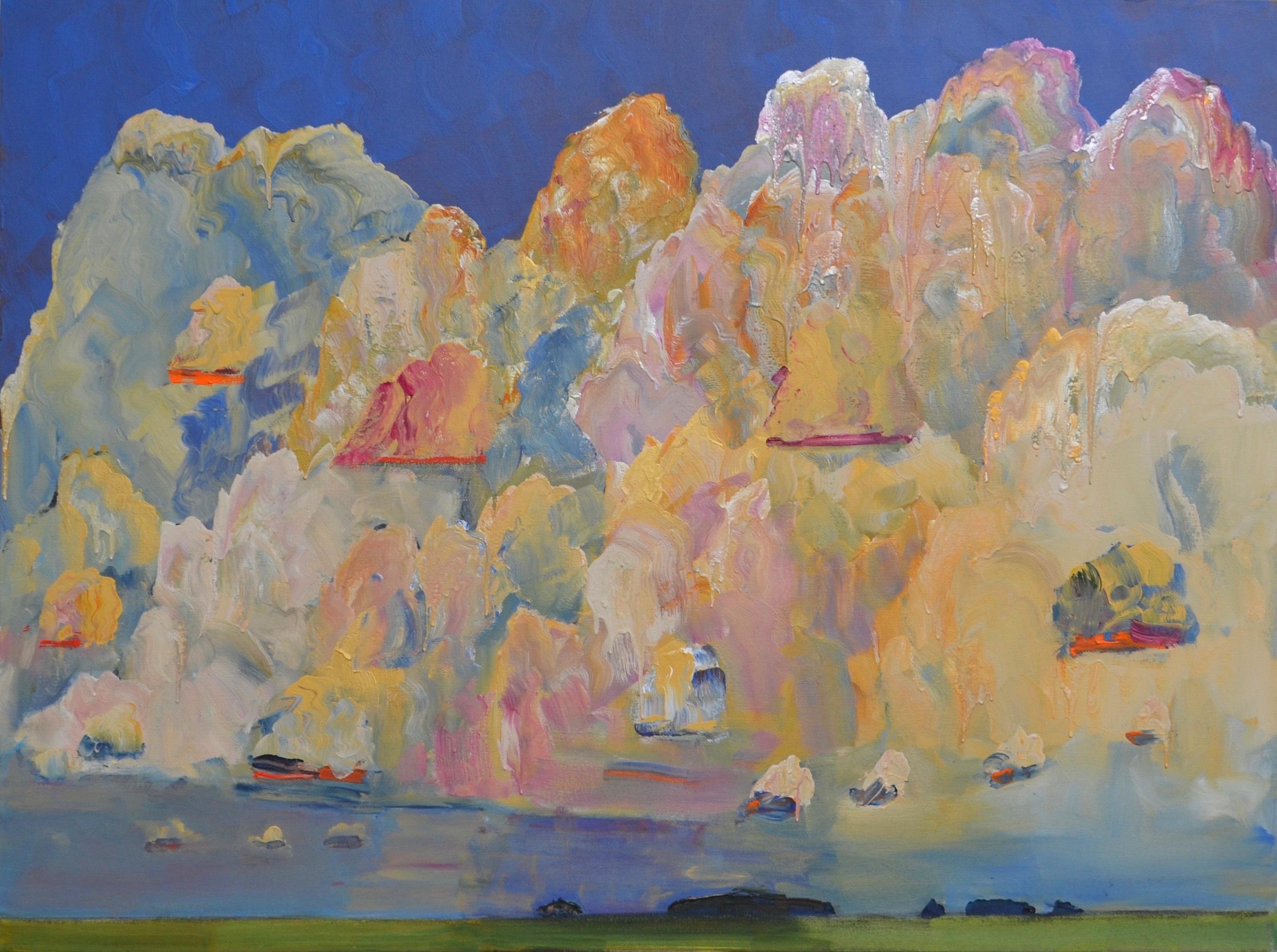 Gregory Hardy Landscape Painting - Candied Sky, Contemporary, Colourful, Prairie Landscape, Painting