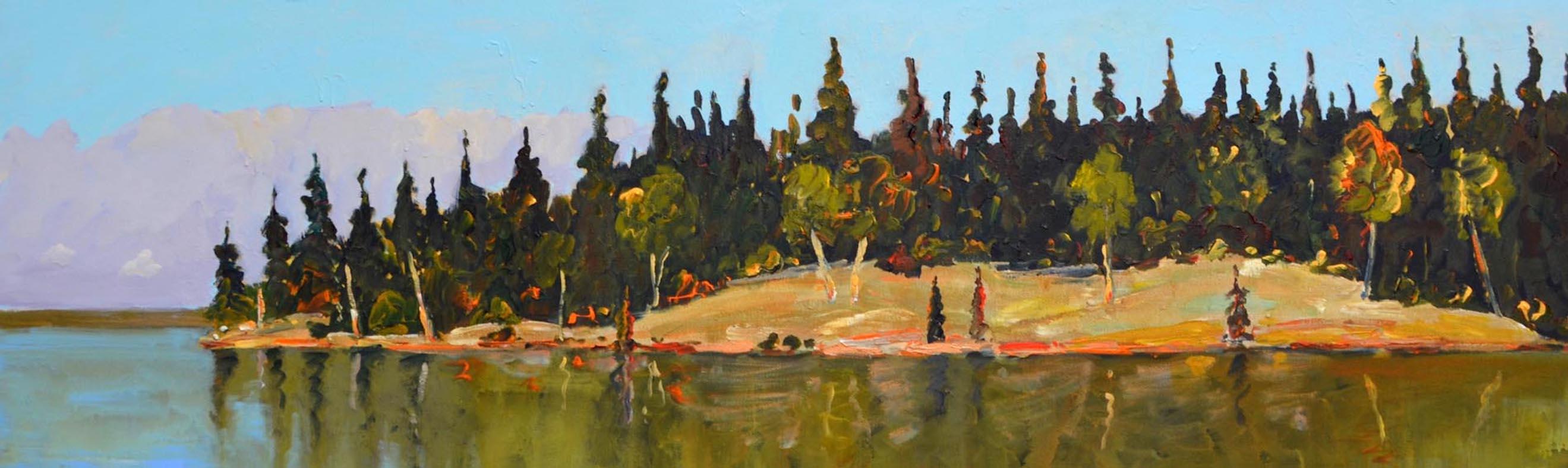 Gregory Hardy Landscape Painting - Edge of the Island, Late Summer, Contemporary, Expressionistic, Landscape