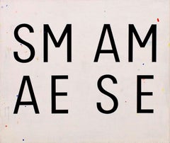 "Same, " Modern Art, Abstract, Text- Based, Mixed Media, Painting