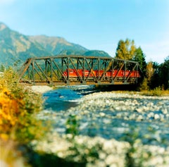 "Train On Trestle" Contemporary, Landscape, Color Photograph