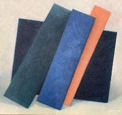 "Floating Form 5 (Navy)" Modern, Geometric, Abstract, Navy, Acrylic Paint