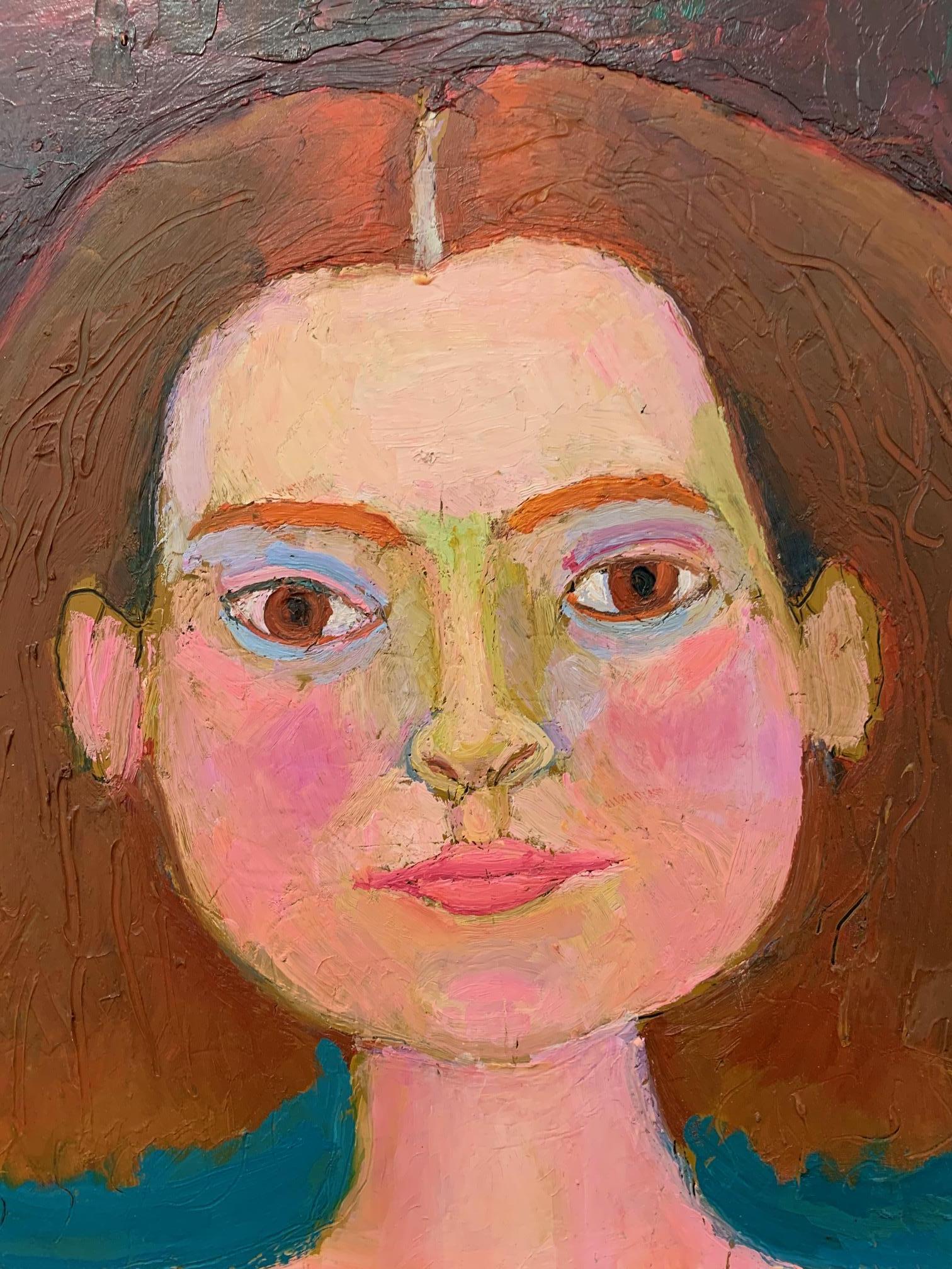 The Rose Dwarf, Contemporary, Figurative, Portrait Painting - Brown Figurative Painting by Peter Aspell