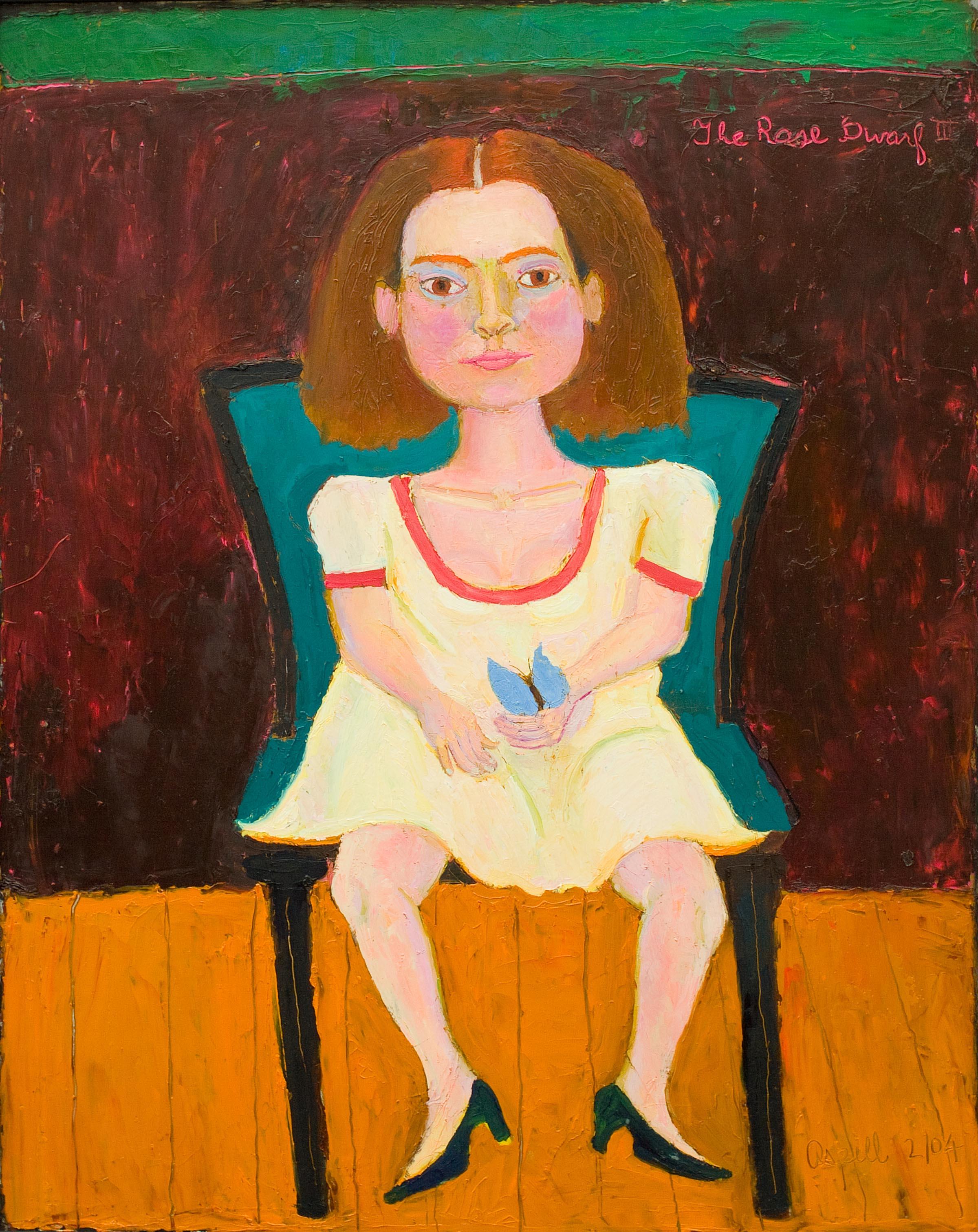 Peter Aspell Figurative Painting - The Rose Dwarf, Contemporary, Figurative, Portrait Painting