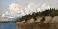 "Cumulus Over The Point, " Contemporary, Expressionistic, Landscape