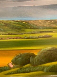 Clouds and Canola ll, Contemporary, Traditional, Prairie Landscape Painting