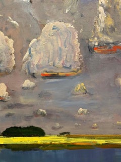 In Between Water and Sky, Contemporary, Abstract, Prairie Landscape, Painting