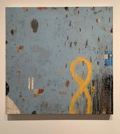 "Canal St. Martin/ French Blue II, " Contemporary, Blue, Abstract, Painting