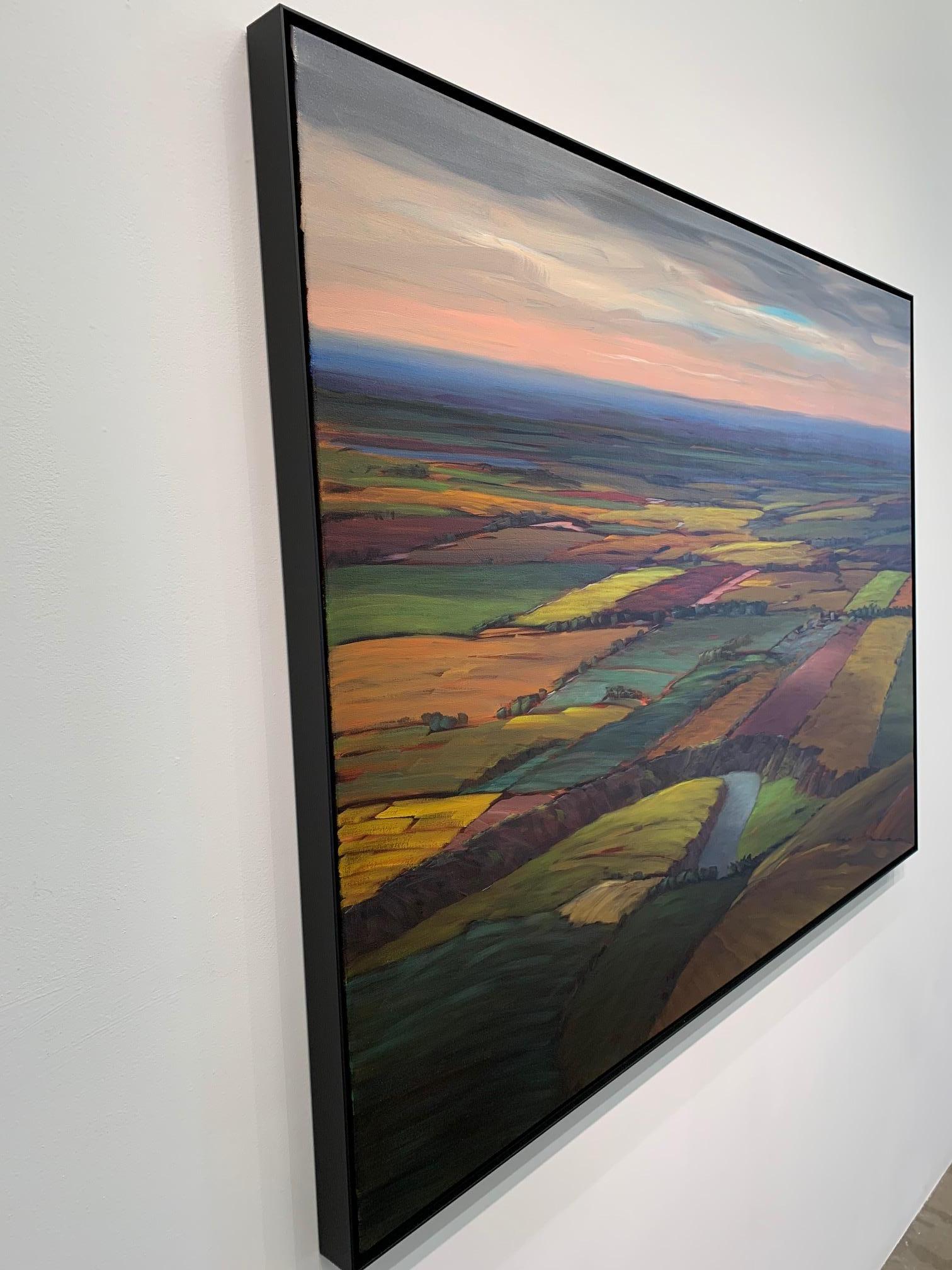 Final Approach, Contemporary, Traditional, Prairie Landscape, Painting - Brown Landscape Painting by Ross Penhall