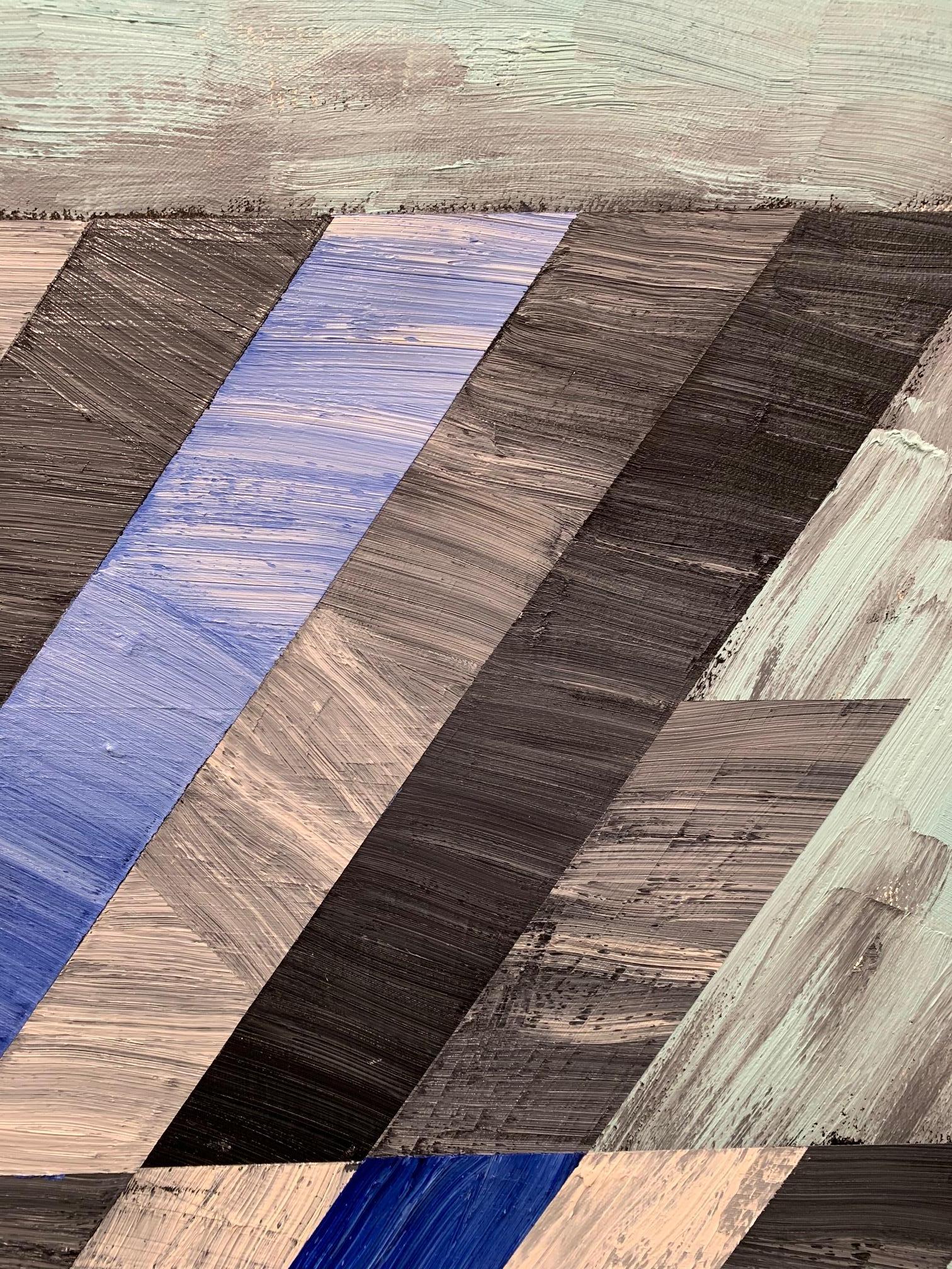Reconfigured Grid Painting #80, Contemporary, Abstract, Geometric, Grid Painting - Gray Abstract Painting by Jeff Depner