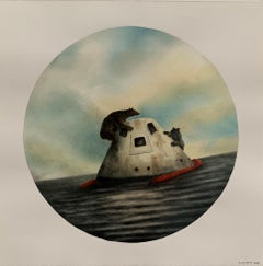 "The Secret of the Splashdown Apollo 18, " Modern, Playful, Animal, Illustration 