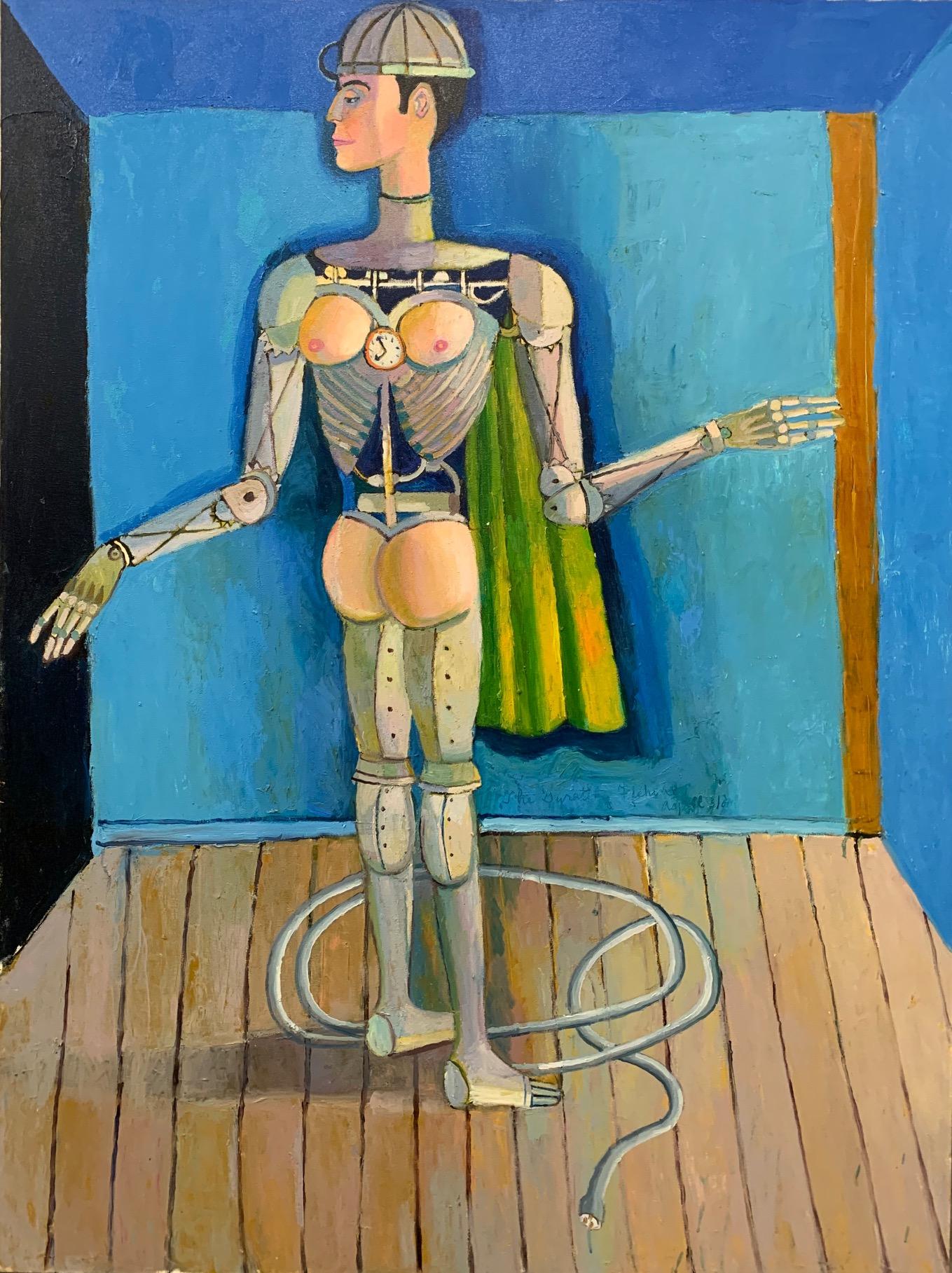 Peter Aspell Portrait Painting - "The Gyrating Machine, "  Fauvist, Contemporary, Figurative, Surrealist