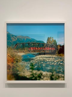 "Train On Trestle" Contemporary, Landscape, Color Photograph