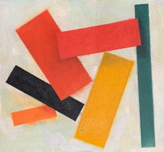 "Floating Form 6 (Orange, Red, Yellow, Green), " Modern, Geometric, Abstract