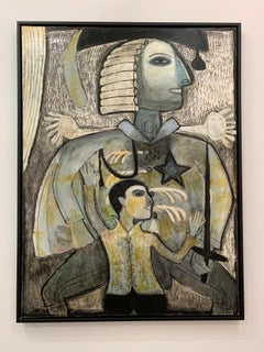 "Admiral and Son, " Contemporary, Figurative, Portrait, Painting