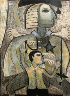 "Admiral and Son, " Contemporary, Figurative, Portrait, Painting