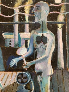 "The Oxygenarian, " Contemporary, Figurative, Surrealist, Oil Painting
