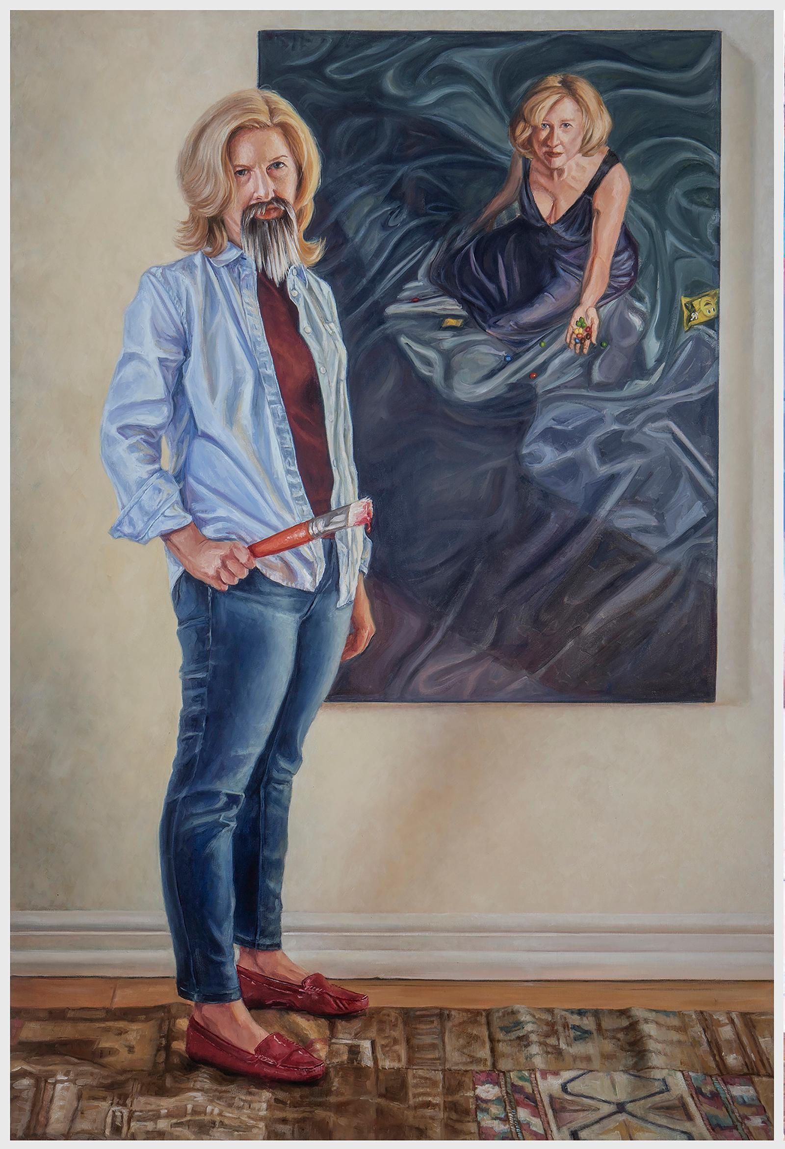 Cynthia Sitton Figurative Painting - Bearded Unity