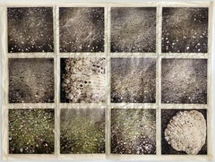 Puget Sound Grid, contemporary, mixed media, photography, black, white, yellow 