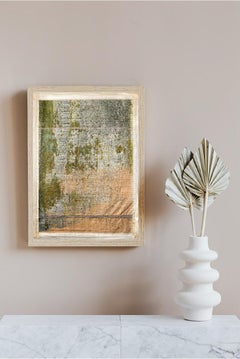 "Ode to Agnes Martin"contemporary, photography, mixed media, green, gold, neutral