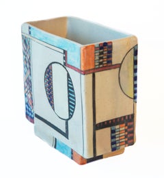 Balancing Act, contemporary, sculpture, ceramic, red, orange, blue