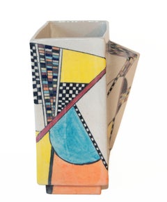High Wire, contemporary, sculpture, ceramic, orange, yellow, blue