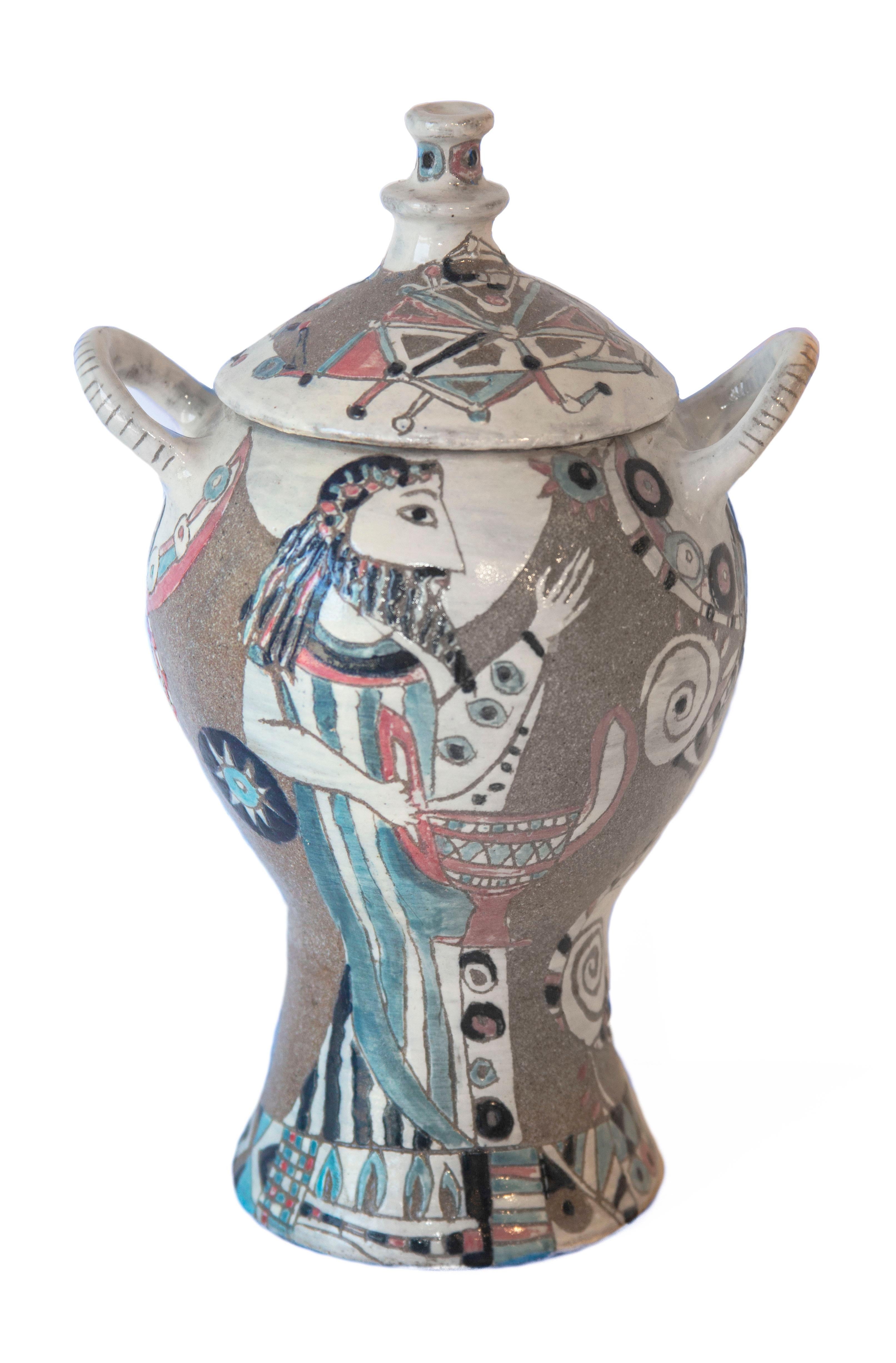 Joanne Jaffe Figurative Sculpture - Red Rabbit,  contemporary, sculpture, ceramic, vase, stoneware