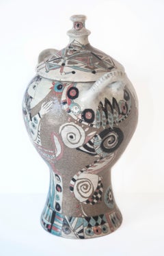 Red Rabbit,  contemporary, sculpture, ceramic, vase, stoneware
