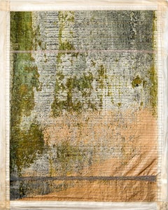 "Ode to Agnes Martin"contemporary, photography, mixed media, green, gold, neutral