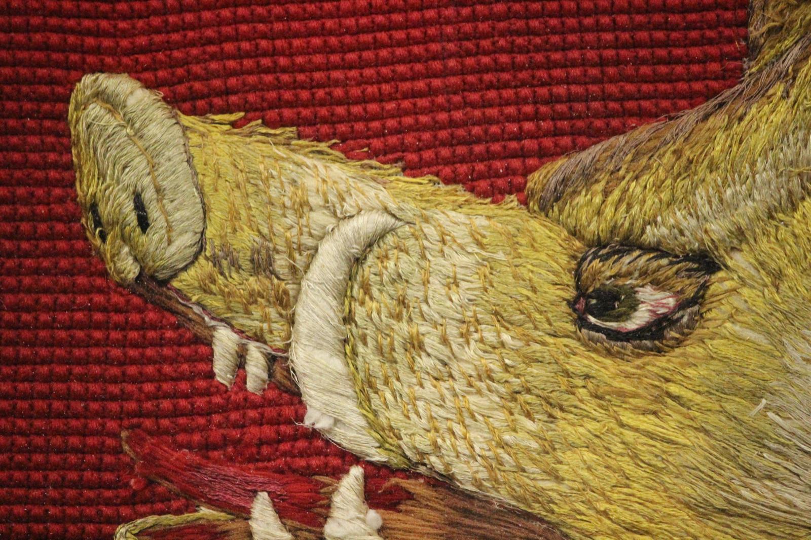 Classic 19th Century hand-needlework featuring a 'Boars Head'

Canvas Sz: 26 1/2