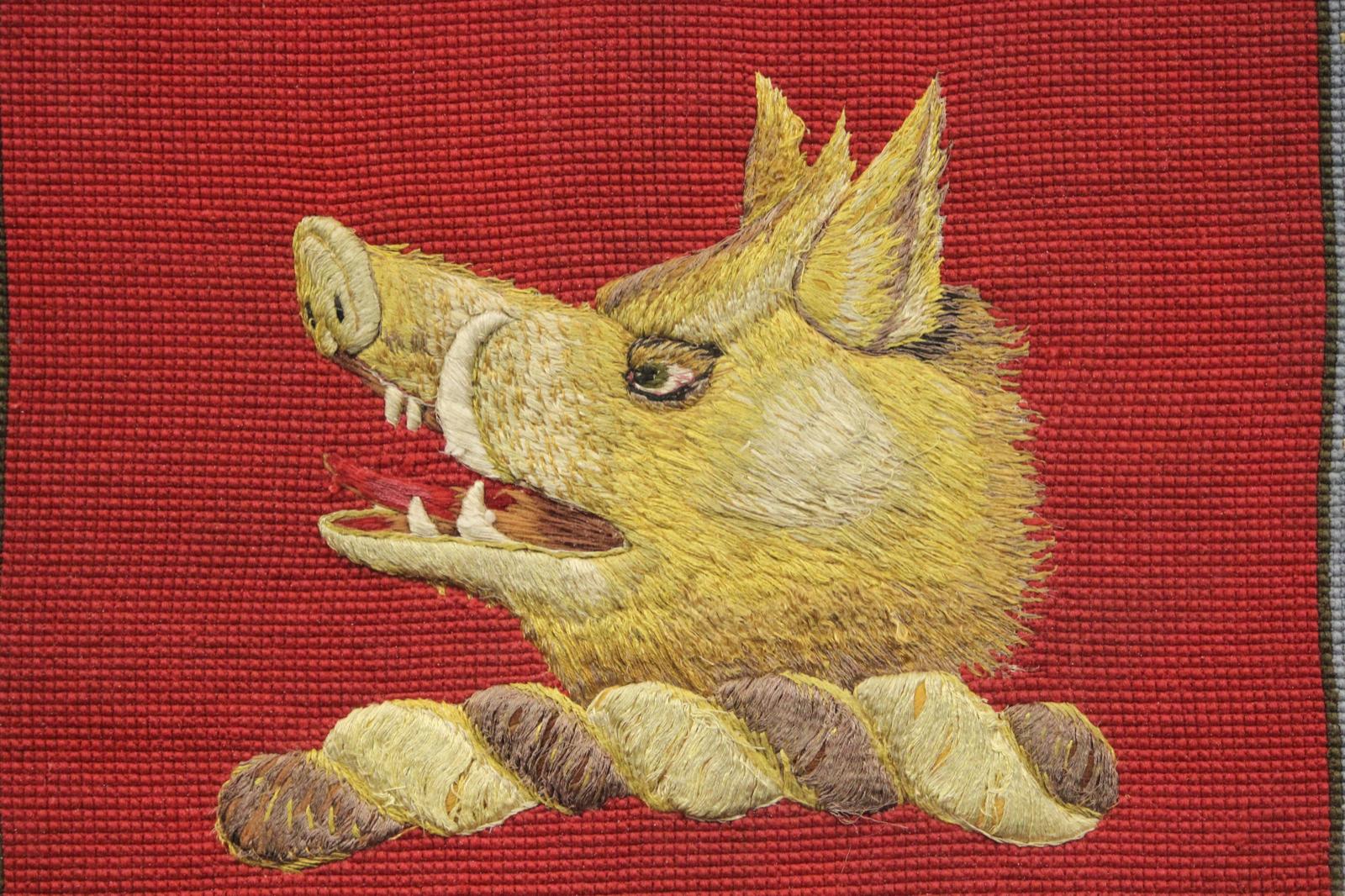 Needlework Boar's Head - Other Art Style Art by Unknown