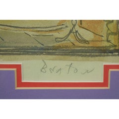 "Cecil Beaton Watercolour Theatrical Set Design for Landscape with Figures" 1951