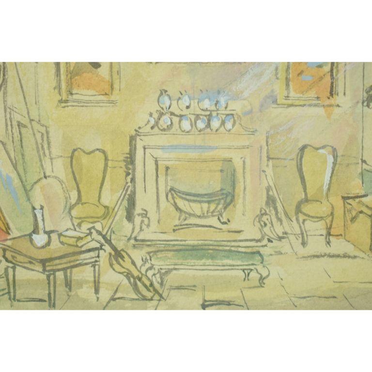 Original Cecil Beaton (signed LR) watercolour set design for the 2nd version of Beaton's play 