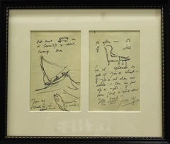 „Letter to Mrs. Adcock“ 1902 Bleistift- und Tuschezeichnung von Sir Alfred Munnings