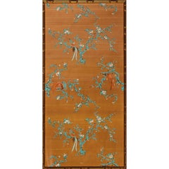 Chinese Botanical Silk Panel