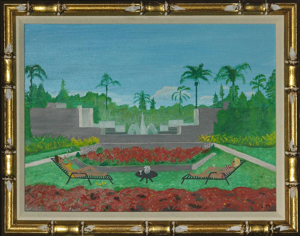 Johnny Monroe Landscape Painting - "Miami Paradise" 1955 MONROE, Johnny